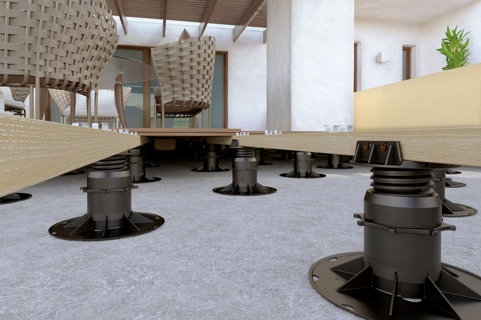 Completed pedestal flooring project showcase